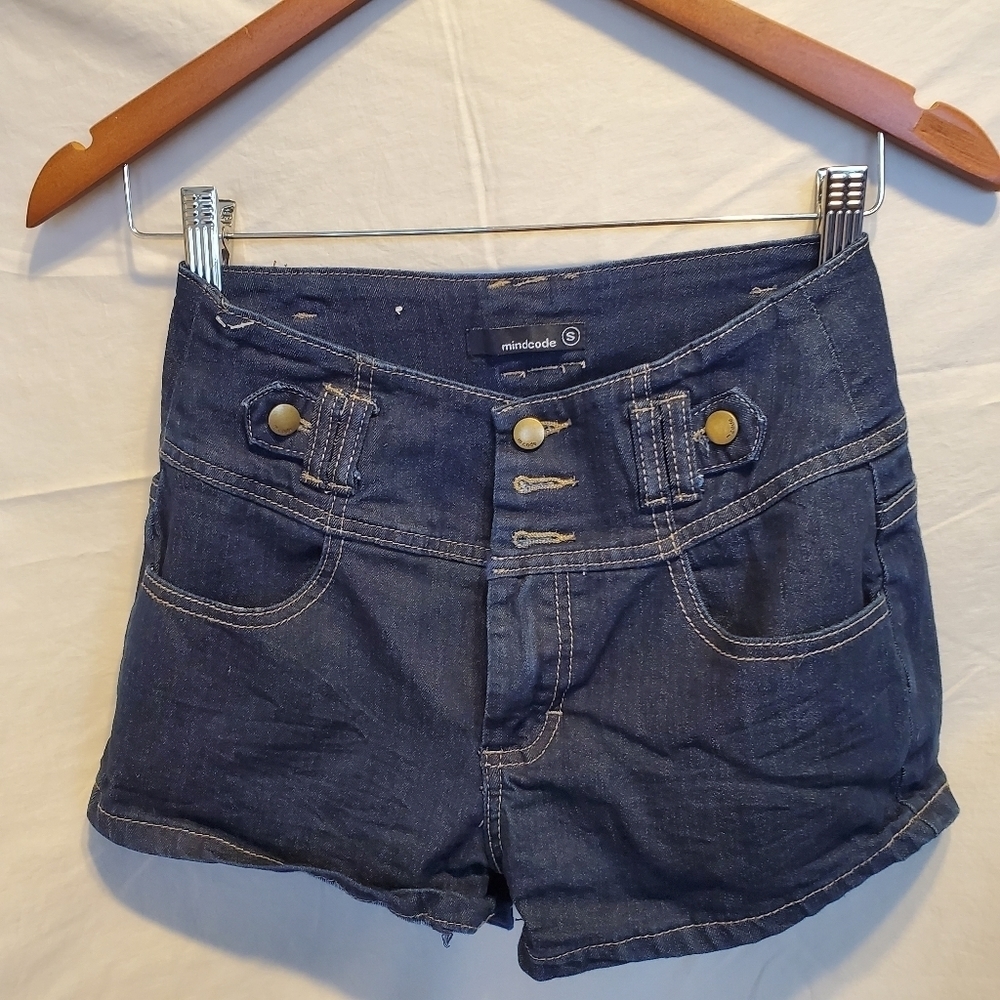 Mind Code Denim High Waisted Shorts SZ SM